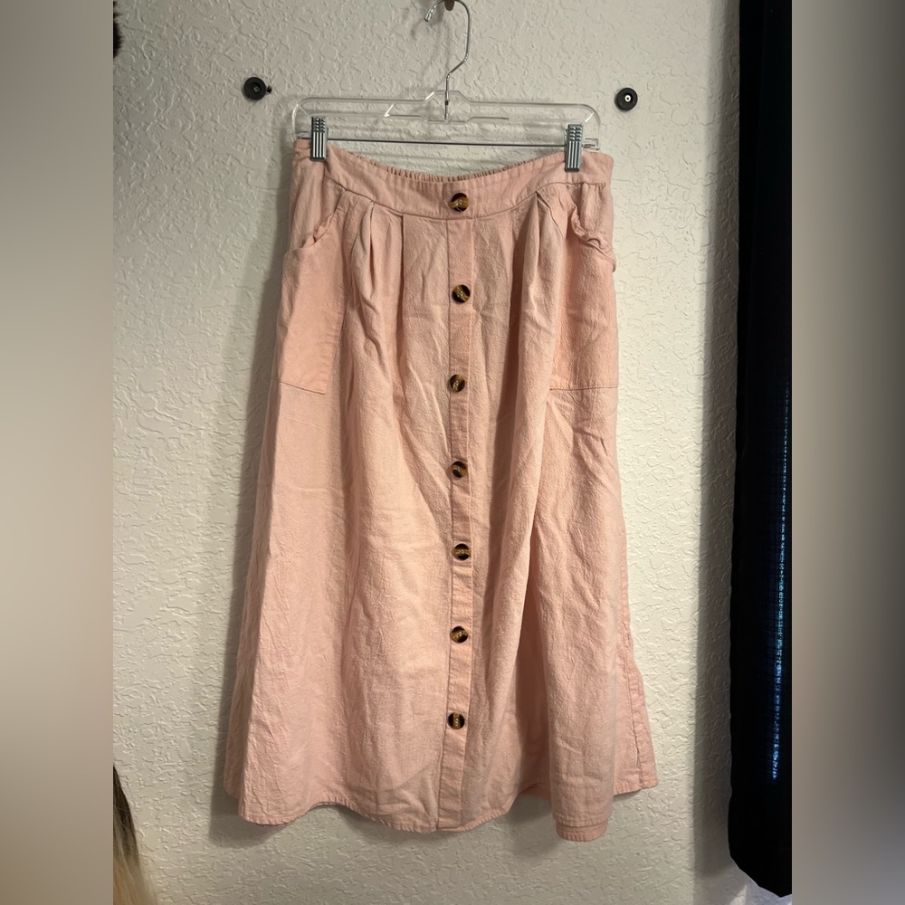 Pink midi skirt